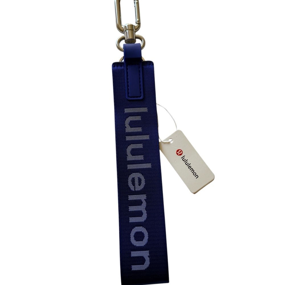Lululemon Navy Keychain with Silver Clip